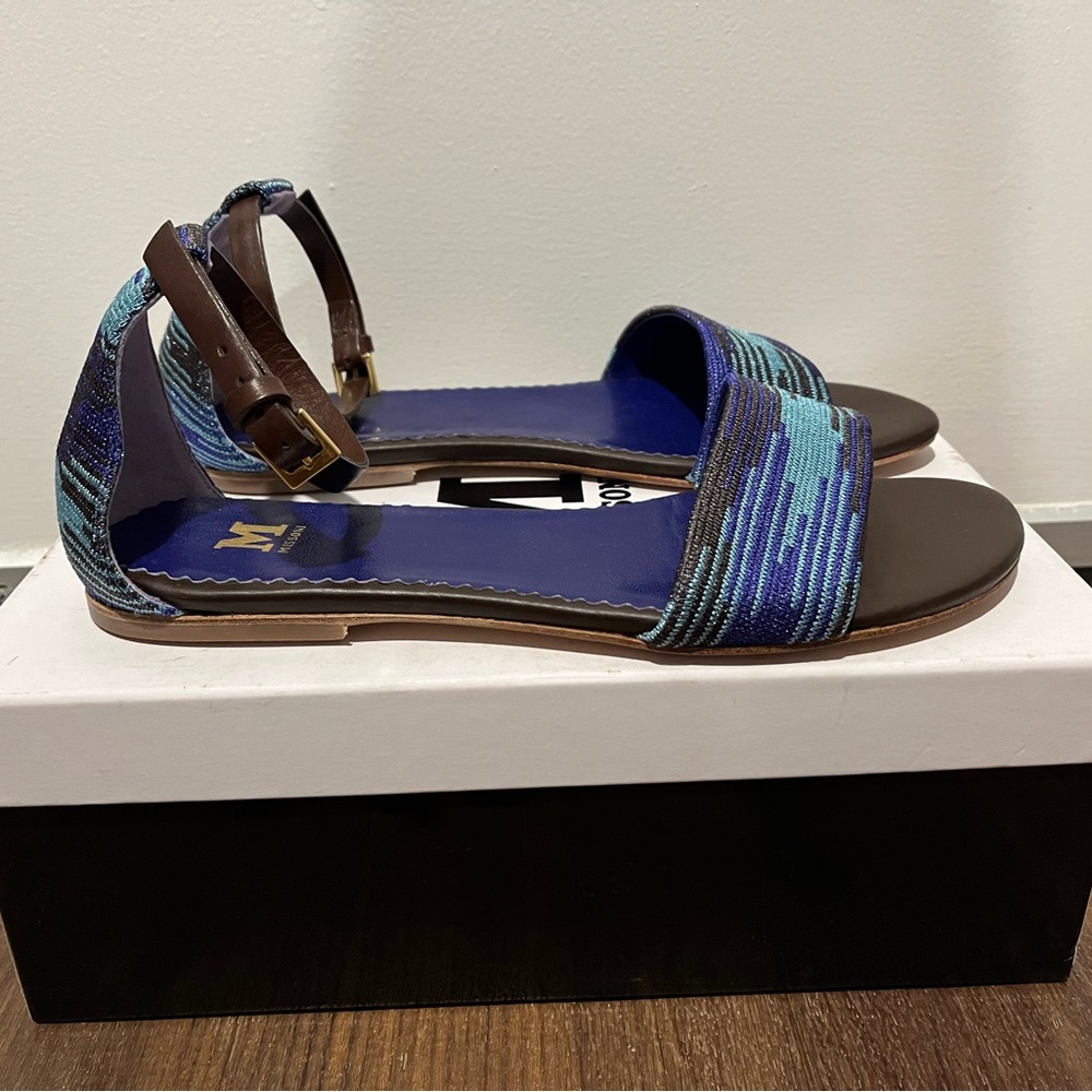 Missoni woven fabric flat sandals, US size 10